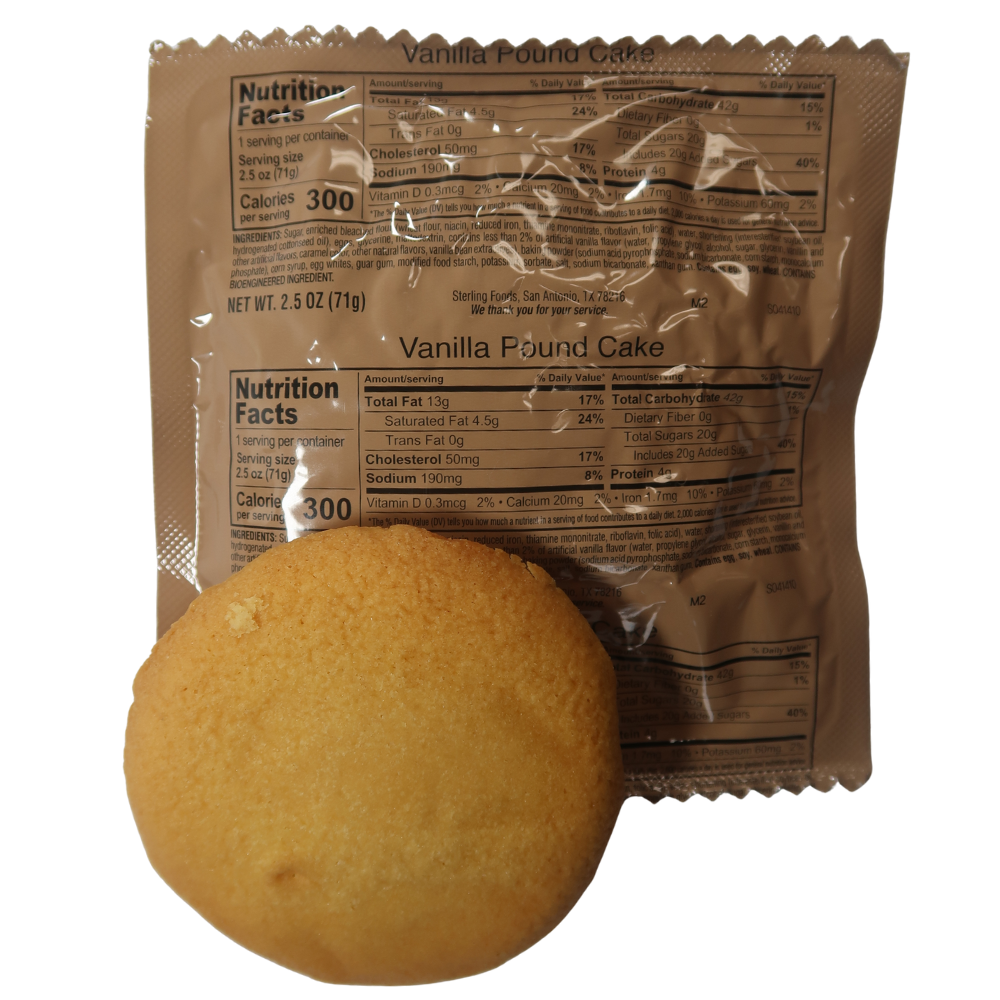 MRE Vanilla Pound Cake | MRE Military Dessert in Stock Now