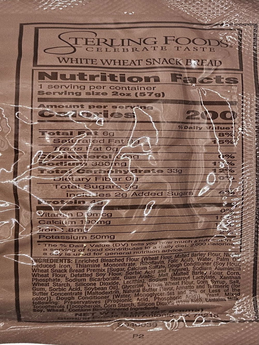 Buy MRE White Wheat Snack Bread Component in stock! SURVIVAL SUPPLIES