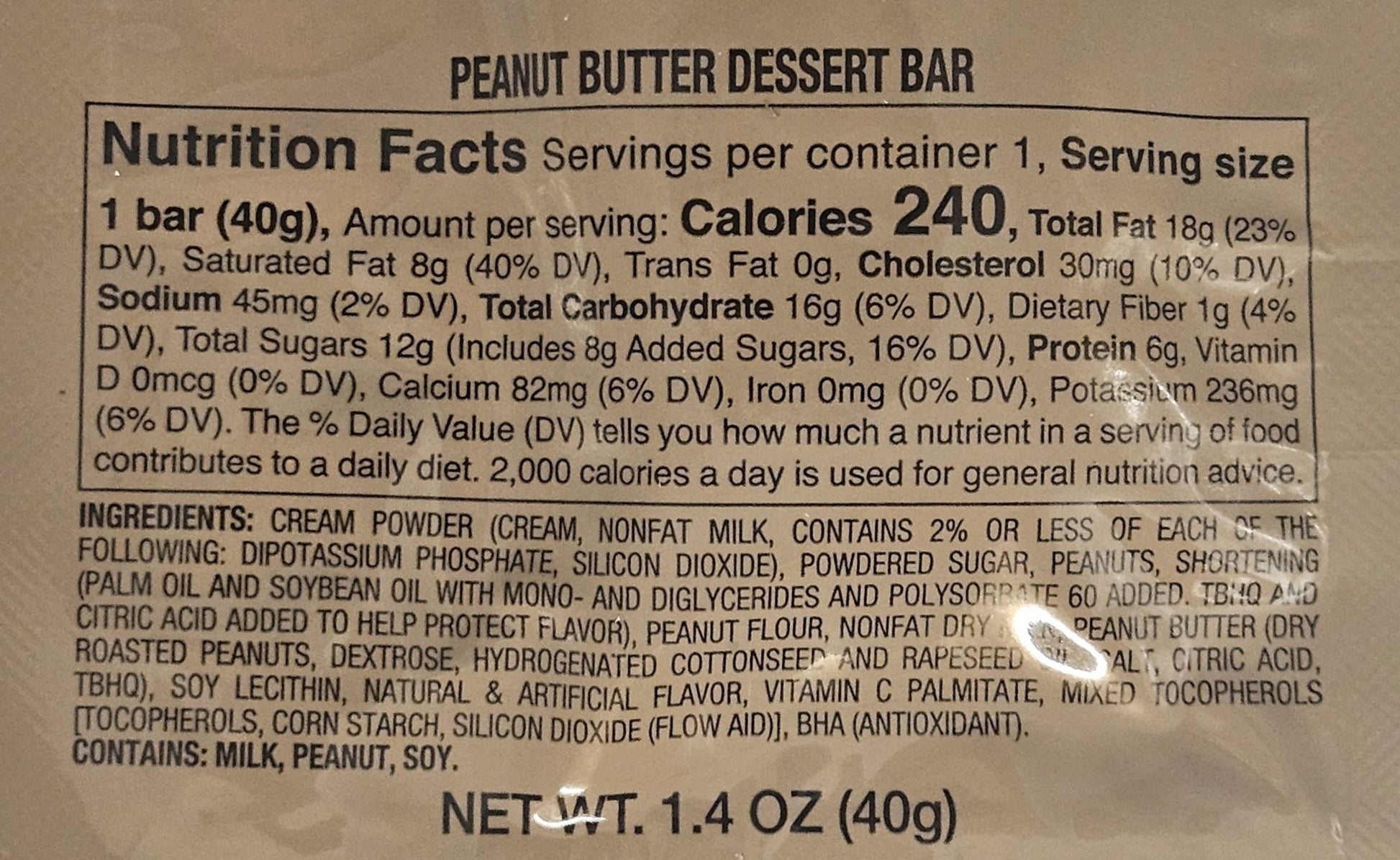 Dessert Bar - Peanut Butter - Epidemic Proof