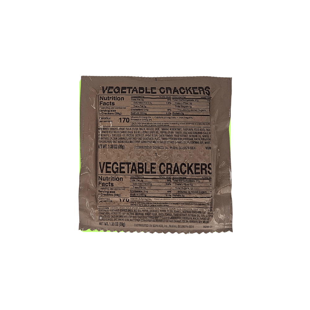 Cracker Proof MRE Vegetable Crackers – Military Ration Snack in Stock Now – Epidemic ...