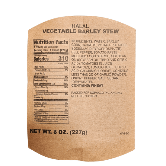 Halal MRE - Vegetable Barley Stew - Epidemic Proof
