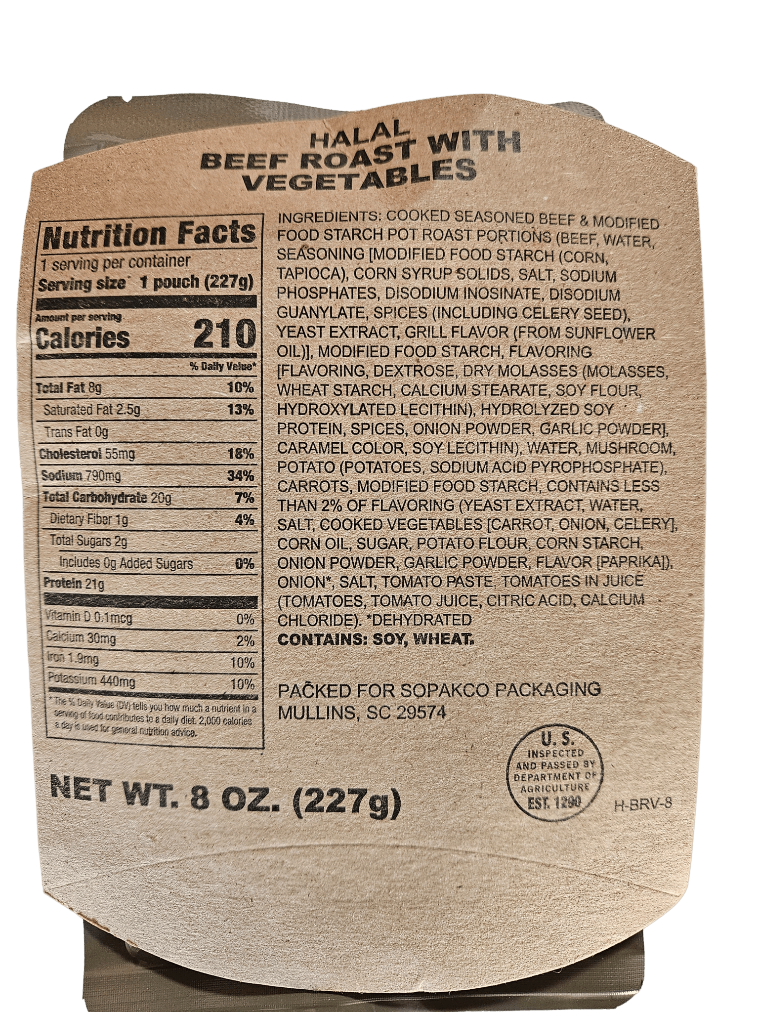 Halal MRE - Beef Roast with Vegetables - Epidemic Proof