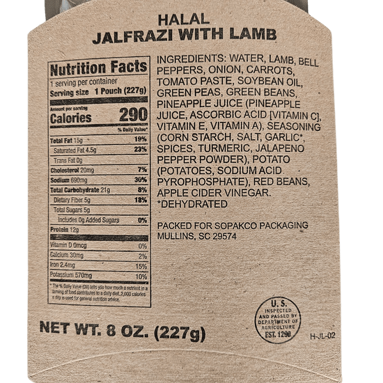 Halal MRE - Jalfrazi with Lamb - Epidemic Proof