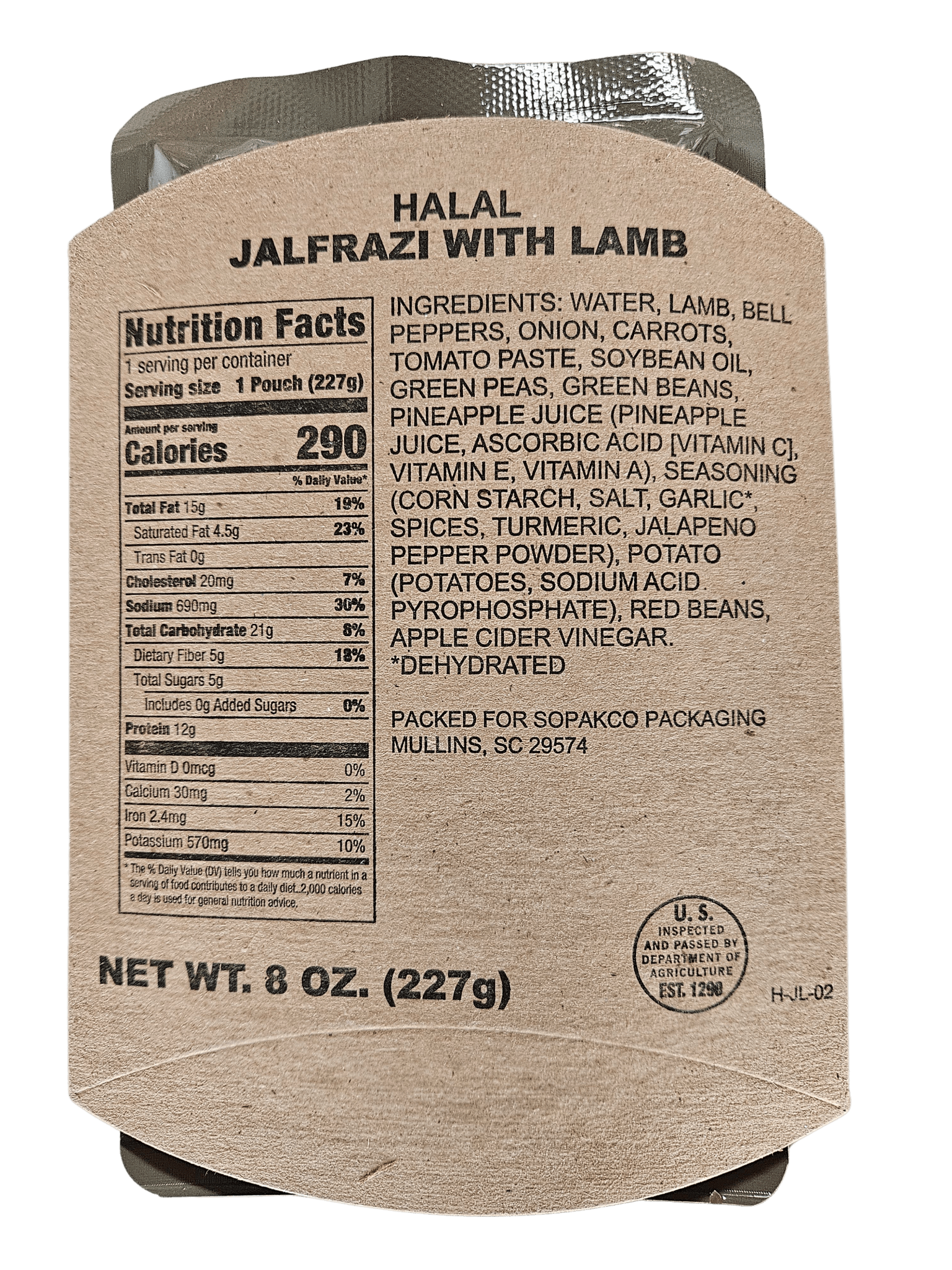 Halal MRE - Jalfrazi with Lamb - Epidemic Proof