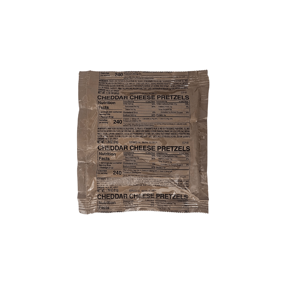 MRE Crackers - Cheddar Cheese Pretzels - Epidemic Proof