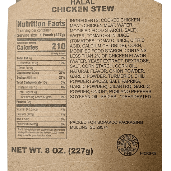 Halal MRE - Chicken Stew - Epidemic Proof