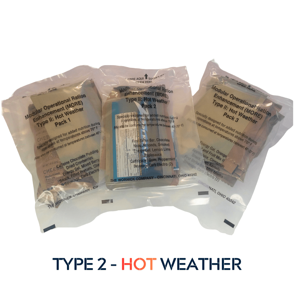 Hot A Rations MORE Type II – Hot Weather | USGI Supplemental Ration – Epidemic Proof